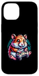 Coque pour iPhone 14 Hamster Joueur À La Manette