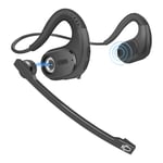 BANIGIPA Bluetooth Headset with Removable Microphone, Noise Cancelling Wireless Headset for Phones Computer PC, Open Ear Headphones for Office Meeting Running Cycling Driving Working-12 Hrs