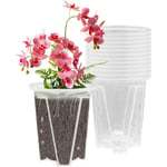 Shining House - Pot Fleurs,12 Pièces Pots à Orchidée avec Trous,Pot Transparent Orchidée,OrchidéE Planter Pot Diamètre 12CM,Pot pour Orchidées en