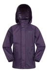 Mountain Warehouse Pakka Kids Waterproof Jacket - Wind Resistant, Lightweight,Breathable Rain Coat for Girls & Boys, Packaway Bag - For Rain, Autumn, Winter Dark Purple Teen Size 13 Years