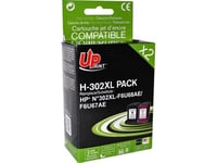 Uprint Med Uprint-Blekk Kompatibelt Blekk / Blekk For F6u68ae, F6u67ae, Hp 302Xl, Svart + Farge, 600 + 400S, 20 + 18Ml, H-302Xl Bk / Cl Pack For Hp Oj 3830.