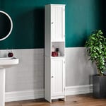 Bath Vida Priano Bathroom Cabinet Storage Cupboard Floor Standing Wooden Tallboy Unit, White