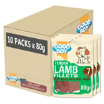 Good Boy - Tender Lamb Fillets - Dog Treats - Made with Natural Lamb Meat - 80 g ℮ - Low Fat Dog Treats - Case of 10