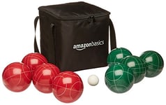 Amazon Basics Jeu de boules de Boccia avec sac de transport souple, 100 mm, Multicolore