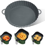 Ahlsen Air Fryer Pot en Silicone,8.27inch Pot en Silicone pour Friteuse à Air Silicone Air Fryer Liner Air Fryer Basket, Air Fryer Rack Accessoire