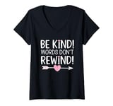 Womens Be Kind Words Don't Rewind Prevention Awareness V-Neck T-Shirt