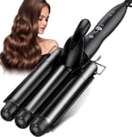 3 Barrel Curling Iron, 25mm Hair Curler Hair Waver Wand Adjustable Temperature