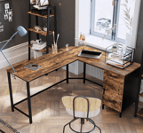 Industrial Computer Desk Executive Corner Workstation Large Rustic Gaming Table