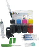 Kit De Recharge Compatible Pour Cartouches D'Encre Canon 545,546,545 Xl,546 Xl Noir Et Couleur Avec Clip Et Accessoires+200 Ml D'Encre