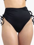 We Are We Wear Sibelle Tie Side High Waist Brazilian Bikini Bottoms, Black