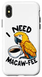 iPhone X/XS Gold Macaw Macaw-Fee Coffee Lover Case