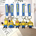 Söt Despicable Me Minions 3D Nyckelring Nyckelring Seriefigur Anime Bilhänge Smycke Barn Present D