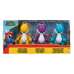 Nintendo Yoshi 3-Pack Action Figures, 4 Inch / 10cm Authentic Super Mario Figures Includes Yellow Yoshi, Purple Yoshi and Light-Blue Yoshi, Ideal For Ages 3+