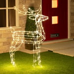 The Christmas Workshop 70409 Light-Up Reindeer | Outdoor Christmas Lights | Wireframe Figure with 250 Warm White LED Lights | Mains Operated | 115cm x 60cm x 20cm