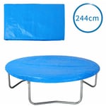 Bâche de protection pour trampoline Ø 183 - 426 cm bleu Housse en PE résistante aux UV pluie neige soleil 244cm - bleu