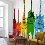 apalis enfants Papier peint papier peint intissé Retro Guitars Papier peint photo, carrés Multicolore, 97962, 192 x 192 cm