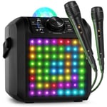 Fenton KAR55B Karaokemaskin med 2 mikrofoner - Karaoke högtalare med Bluetooth och Jelly Ball - Svart, KAR55B Karaoke med LED Jelly Ball Svart