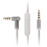 REYTID Replacement White Audio Cable Compatible with Beats by Dr Dre Solo3 and Studio 3.0 Wireless Headphones w/In-Line Remote and Mic - Compatible with iPhone and Android