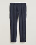 Oscar Jacobson Denz Turn Up Flannel Trousers Navy Melange