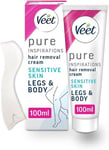 Veet Hair Removal Cream for Sensitive Skin 100ml Intimate Areas Bikini Line UK