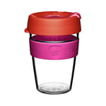 KeepCup Original Clear, Reusable Plastic Coffee Cup | Splashproof Lid, BPA Free, Barista Grade | Medium | 12oz / 340ml | Daybreak, Pink