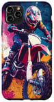 Coque pour iPhone 11 Pro Max Violet Pop Art Imprimé Animal Drapeau US Dirt Bike Moto