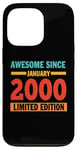 Coque pour iPhone 13 Pro Awesome Since January 2000 25 Years Old 25th Birthday