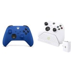 Xbox Manette Sans Fil Bleue - Shock Blue+Venom Station de chargement avec batterie rechargeable - Blanc Series X & S One USB