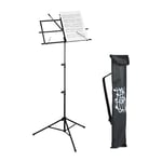 Relaxdays Pupitre de Musique, Pliable, métallique, pour Les guitaristes, HLP : 140 x 53 x 49 cm, Noir