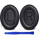 Professionella utbytesöronkuddar för Bose QuietComfort 35 (QC35) och Quiet Comfort 35 II (QC35 ii) hörlurar, akustiskt skum (svart)