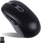 Souris Sans Fil, Silencieuse, Sans Fil, Bluetooth, Trimode Avec 6 Boutons, Design Ergonomique Sans Fil, 800-1200-1600 Dpi Réglable, Pour Ipad, Pc, Ordinateur Portable, Ordinateur Portable (Noir)