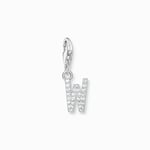 Thomas Sabo Charm-hängsmycke bokstaven W med vita stenar silver