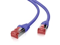 Helos Patchkabel S/Ftp (Pimf) Cat 6 Lila 0,5M - Massiv Koppar Patchkabel Med Smalt Kinkskydd - Inkl. Längdbeteckning På Rj45-Kontakten - Pimf-Skärmad Cat6-Kabel, Halogenfri - Gigabit Lämplig Och Poe-Kapabel (191031)