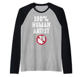 100% Human Artist Raglan Baseball Tee