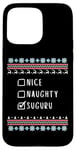 Coque pour iPhone 15 Pro Max Gentil Coquin Noël Suguru Pull Moche