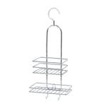 Silver Chrome Shower Caddy 2 Tier Hanging Bath Storage Shelf Rack Organiser Tidy