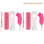 (2 Pinkki nunchuck)2 in 1 -kaukosäädin Motion Plusilla Nintendo Wii U Nunchuckin langattomalle peliohjaimelle Nintend Wii -konsoliohjaimelle Joystick Joypadille