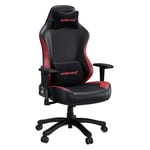 Anda Seat Luna Large Gaming Chair - Ergonomic Reclining Video Game Chairs, PVC Leather Computer Home Office Chair, Heavy Duty Neck & Back Lumbar Support - Black/Red Folding Recliner Seat for Adults