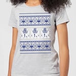 Star Wars R2-D2 Knit Women's Christmas T-Shirt - Grey - 3XL