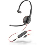 Plantronics Blackwire C3215 USB-C -headset med mikrofon, svart