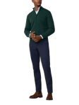 Hackett London Lambswool Knit Jacket, Forest Night Green