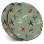 2 x Coasters - Retro Planes Air Force Vintage Home Gift #13027