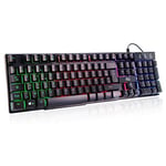 Rii Clavier Gamer - AZERTY - Nouveau Clavier USB Filaire - 105 Touches Semi-M...