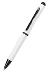 Stylo-Bille Hexagonal Stylus Blanc, Stylo à Bille Hexagonal en Aluminium, Mine D1 Interchangeable, Couleur d'écriture Bleue, Stylo avec Stylet