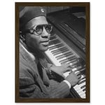 Artery8 Jazz Legend Thelonious Monk Cool Black & White A4 Artwork Framed Wall Art Print