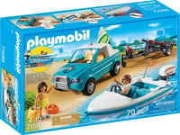 Playmobil Summer Fun 71589 - Voiture Avec Bateau Et Moteur Submersible