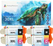 4 XL Compatibles Kodak 30XL (30B & 30CL) Cartouches d'encre pour Kodak Hero 2.2 3.1 4.2 5.1 ESP 1.2 3.2 C100 C110 C115 C300 C310 C315 C330 C360 Office 2100 2150 2170 - Noir/Couleur, Grande Capacité