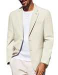 PJ PAUL JONES Blazer décontracté léger à 2 boutons en lin pour homme, abricot, L