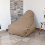 Pouf fauteuil XXL d'intérieur en tissu velours - 120x70x90 cm - Beige