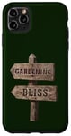 Coque pour iPhone 11 Pro Max Jardinage, panneau de signalisation en bois Bliss Garden